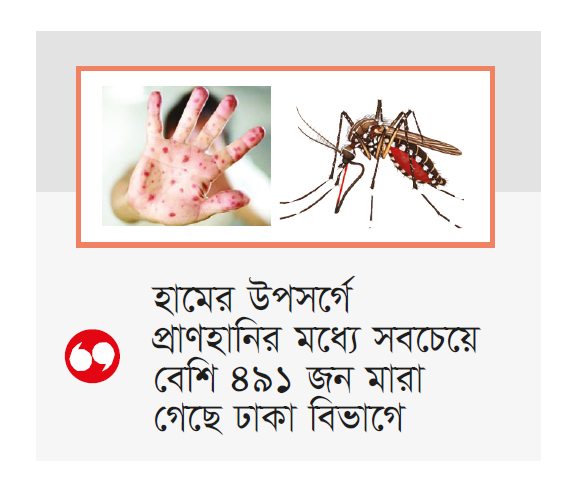 হামের উপসর্গ ও ডেঙ্গুতে আরও ১৩ জনের মৃত্যু হামের উপসর্গ ও ডেঙ্গুতে আরও ১৩ জনের মৃত্যু