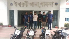 ঈশ্বরদীতে চোরাই ৪ টি মোটরসাইকেল উদ্ধার