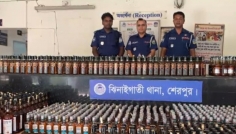 শেরপুর সীমান্তে ১৩৮৬ বোতল ভারতীয় মদ উদ্ধার