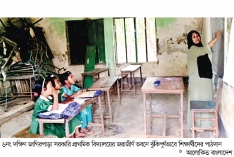 দূর্গাপুরে ঝুঁকিপূর্ণ ভবনে চলছে পাঠদান  