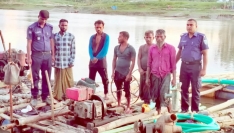 সেনাবাহিনীর অভিযানে অবৈধ ড্রেজার মেশিন জব্দ, আটক ৬