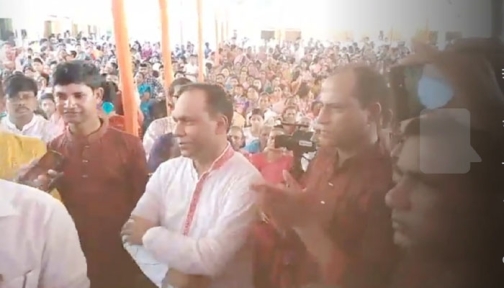 কলমাকান্দায় পূজা পরিদর্শনে ব্যারিস্টার কায়সার কামাল