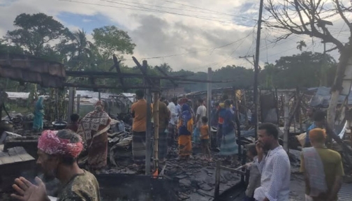 তালায় ভয়াবহ অগ্নিকাণ্ডে ৮ দোকান পুড়ে ছাই