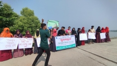 শ্যামনগরে ১২ নভেম্বরকে ‘উপকূল দিবস’ ঘোষণার দাবিতে মানববন্ধন