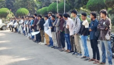 ইবিতে সাজিদ হত্যার বিচার দাবিতে শিক্ষক-শিক্ষার্থীদের মানববন্ধন