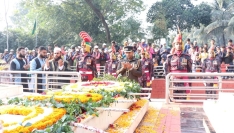 শার্শায় বীরশ্রেষ্ঠ নূর মোহাম্মদ শেখের সমাধিতে বিজিবির পুষ্পস্তবক অর্পণ