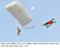 পতাকা হাতে ৫৪ জনের প্যারাস্যুটিংয়ে বাংলাদেশের বিশ্বরেকর্ড    