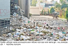 হাসপাতালের সামনে ময়লার ভাগাড়, চরম দুর্ভোগ  