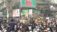 হাদি হত্যার বিচার দাবিতে শাহবাগ অবরোধ, যান চলাচল বন্ধ