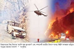 দাবানলে পুড়ছে উত্তরাখণ্ডের পার্বত্য বনাঞ্চল  
