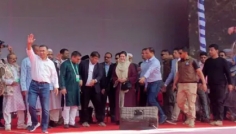 সিলেটে জনসভা মঞ্চে তারেক রহমান