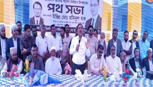 হাজীগঞ্জে ধানের শীষের পক্ষে বিএনপি’র নির্বাচনী পথসভা