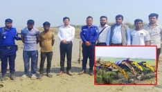 চাঁদপুরে টপসয়েল কেটে ফেলায় পাঁচ ভেকু বিকল, আটক ২