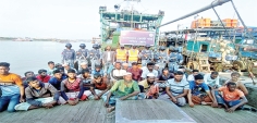 কোস্ট গার্ডের অভিযানে বিপুল পরিমাণ সামুদ্রিক মাছসহ ৩৭ জেলে আটক  