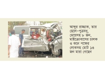 বাগেরহাটে বাসের সঙ্গে মাইক্রোর  সংঘর্ষে নিহত ১৩  