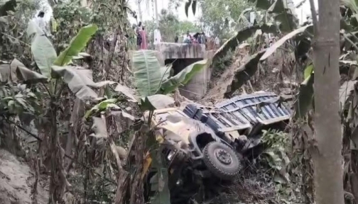 রাজবাড়ীতে আলুভর্তি ট্রাক উল্টে চালক নিহত