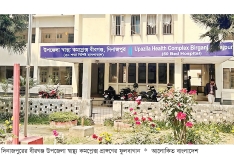 হাসপাতাল প্রাঙ্গণে দৃষ্টিনন্দন ফুলবাগান  