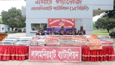 সীমান্তে বিজিবির অভিযান, ২৫ লাখ টাকার ভারতীয় কাপড় জব্দ