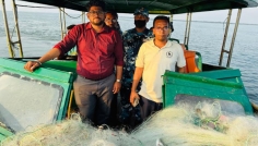হাইমচরে দেড় লাখ মিটার কারেন্ট জাল জব্দ, ৫ জেলের কারাদণ্ড