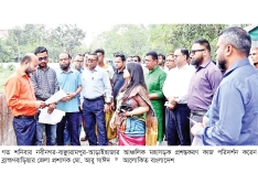 নবীনগর-বাঞ্ছারামপুর সড়ক প্রশস্তকরণ প্রকল্প পরিদর্শন  
