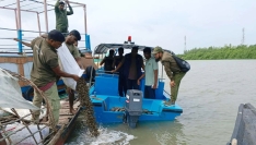 শ্যামনগরে জব্দকৃত ৫০ বস্তা শামুক সুন্দরবনের নদীতে অবমুক্ত