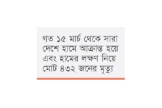 হামে আরও ৮ মৃত্যু নতুন শনাক্ত ১২৬  