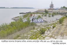 সাতক্ষীরায় নদীর চর দেবে ভাঙনের মুখে ১০ গ্রাম  