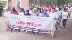 হাবিপ্রবিতে সহকারী প্রক্টরের ওপর হামলার প্রতিবাদে শিক্ষকদের মৌন মিছিল