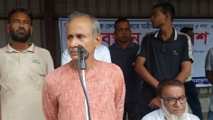 দর্শনা আন্তর্জাতিক স্টেশনে রেলসেবা বাড়ানোর দাবিতে বিক্ষোভ সমাবেশ