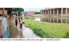 পীরগঞ্জে দীর্ঘদিনের জলাবদ্ধতায় দুর্ভোগে হাজারও মানুষ  