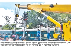 গফরগাঁওয়ে ট্রেন লাইনচ্যুত ৮ ঘণ্টা পর স্বাভাবিক  