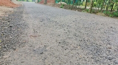 নির্মাণকাজ শেষ হওয়ার এক মাসের মধ্যেই সড়কের বিভিন্ন স্থানে বিটুমিন ও পাথর উঠে যাচ্ছে  