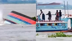 চাঁদপুরে ঘূর্ণিস্রোতে ডুবল ৪৪০ বস্তা সিমেন্টবোঝাই ট্রলার