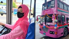 নারীদের নিরাপদ যাতায়াতে চট্টগ্রামে বিআরটিসির গোলাপি বাস
