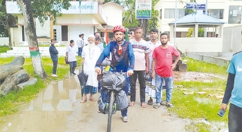 সাইকেলে ৬ দেশ পাড়ি দিয়ে হজে যাচ্ছেন বেলাবোর সজিব তালুকদার