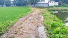 হোসেনপুরে কাঁচা সড়কের বেহাল দশা, চরম দুর্ভোগে এলাকাবাসী