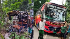 চাঁদপুরে বাসের ধাক্কায় অটোরিকশা যাত্রী নিহত, গুরুতর আহত ৪