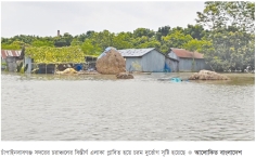 চাঁপাইনবাবগঞ্জে ২০৬.৪ হেক্টর জমির ফসল পানির নিচে  