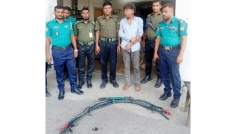 গাজীপুরে তার চুরির চেষ্টা, আনসারদের হাতে যুবক আটক