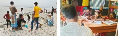 নদীভাঙনে বিদ্যালয় বিলীন বাড়ি বাড়ি পাঠদান  