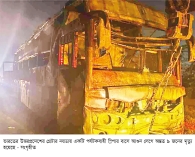 চলন্ত স্লিপার বাসে আগুন ঘুমের মধ্যেই পুড়ে মরল ৯ যাত্রী  