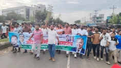 শ্রীপুরে স্বেচ্ছাসেবক দলের বিক্ষোভ মিছিল