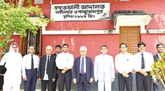 নবীনগর দেওয়ানী আদালত পরিদর্শন করলেন হাইকোর্টের দুই বিচারপতি 