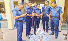 আখড়াবাড়ী মেলার মাঠ থেকে দুই হাজার কলকে জব্দ 