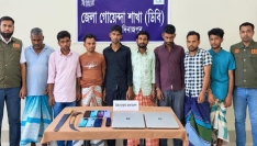 দিনাজপুরে ডাকাতির ঘটনায় আন্তঃজেলা চক্রের ৮ সদস্য গ্রেপ্তার