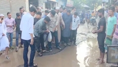 সড়কে মাছের পোনা ছেড়ে হাসনাতের অভিনব প্রতিবাদ