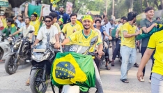 মুন্সীগঞ্জে ব্রাজিল সমর্থকদের বর্ণাঢ্য শোভাযাত্রা