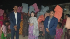তাড়াইলে শীতার্তদের মাঝে ইউএনওর কম্বল বিতরণ