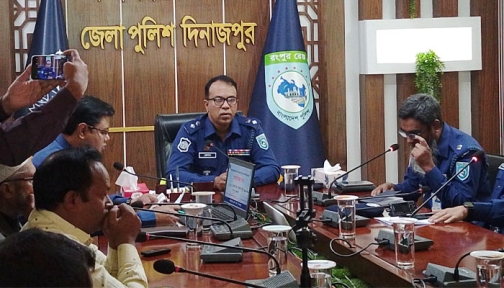 দিনাজপুরে সাংবাদিকদের সঙ্গে নবাগত পুলিশ সুপারের মতবিনিময়